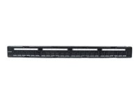 Intellinet Patch Panel, Blank, 1U, 24-Port, Black - patch panel - 1U