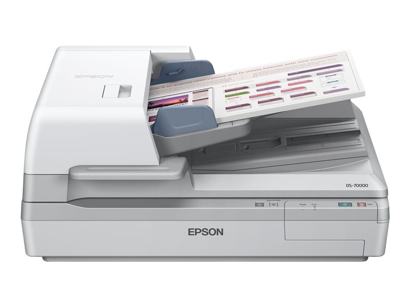 Epson WorkForce DS-70000 - Dokumentenscanner - Duplex - A3 - 600 dpi x 600 dpi - bis zu 70 Seiten/Min. (einfarbig) / bis zu 70 Seiten/Min. (Farbe) - automatischer Dokumenteneinzug (200 Blätter) - bis zu 8000 Scanvorgänge/Tag - USB 2.0