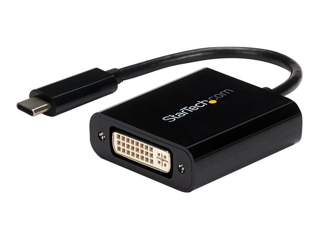StarTech.com USB C to DVI Adapter - Black - 1920x1200 - USB Type C Video Converter for Your DVI D Display / Monitor / Projector (CDP2DVI)