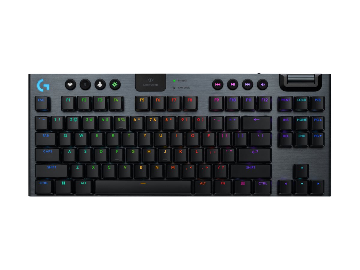 Logitech G G915 X keyboard gaming LIGHTSPEED TKL QWERTY English black Input Product shot Left-angle 79750