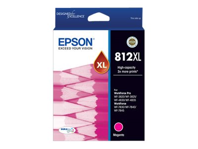 Epson 812XL high capacity magenta original ink Package view Front 80400
