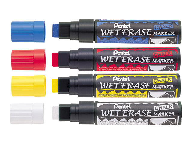 Pentel Arts Marker Red Blue Yellow White Pack Of 4