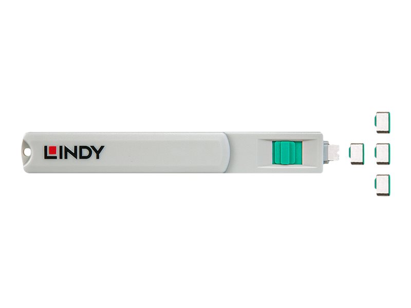 Kit bloqueur de port USB Type C avec clé et 4 verrous, vert