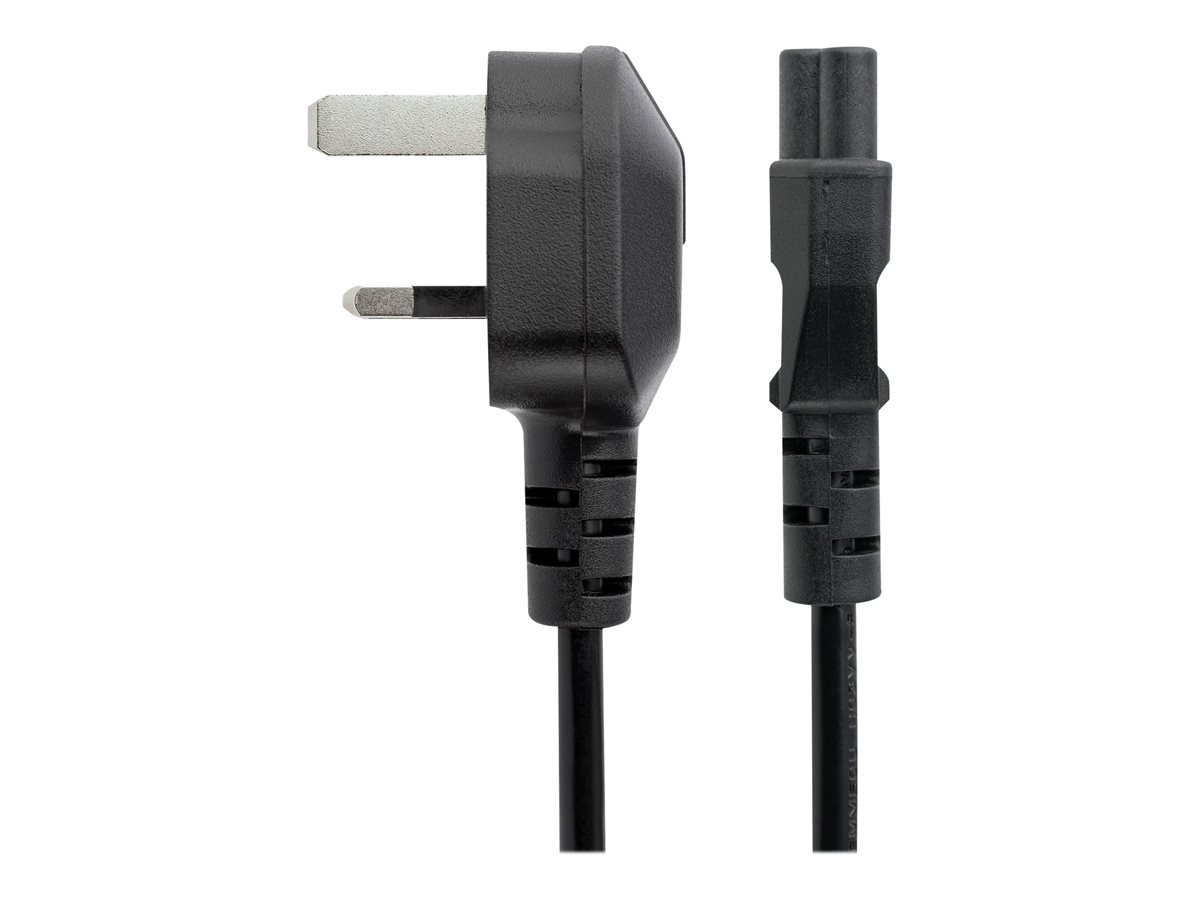 StarTech.com 3ft (1m) UK Laptop Power Cable, BS 1363 to C5 Clover Leaf, 2.5A 250V, 18AWG, Notebook/Laptop Replacement Cord, Printer Cable, UK Laptop Charger Cord, BS 1363 to IEC60320 C5 - Power Brick Cord - elektrický kabel - IEC 60320 C5 do BS 1363 - 1 m – foto 2