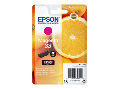 EPSON Singlepack Magenta 33 Claria Prem - C13T33434012