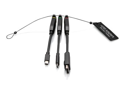 C2G Universal 4K HDMI Dongle Adapter Ring including Color Coded Mini DisplayPort, DisplayPort, and USB-C Adapters with Antimicrobial Protection Technology