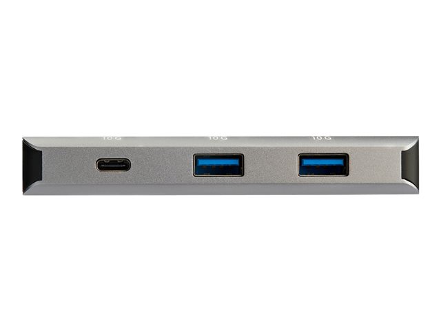 StarTech.com 3 Port USB C Hub with Gigabit Ethernet RJ45 GbE Port, 2x USB-A, 1x USB-C, SuperSpeed 10Gbps USB 3.1/3.2 Gen 2 Type C Hub Adapter, USB Bus Powered, Aluminum, Works w/TB3 - Windows/macOS/Linux