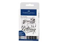 Faber-Castell PITT Artist Pen Handlettering Starter Set Børstepen, farveblyant og fineliner-sæt