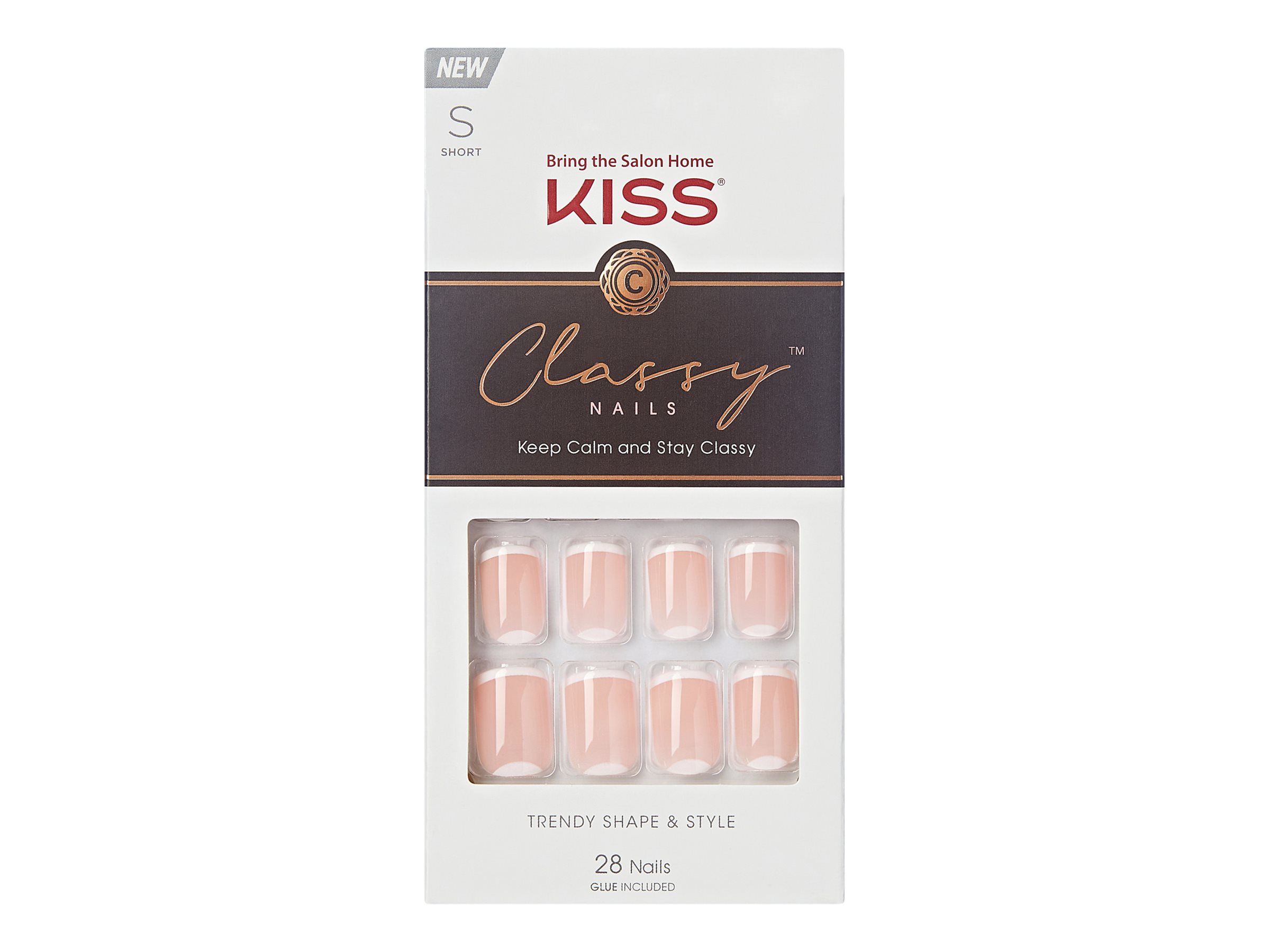 KISS Classy False Nails Kit - Short - Simple Enough - 28's