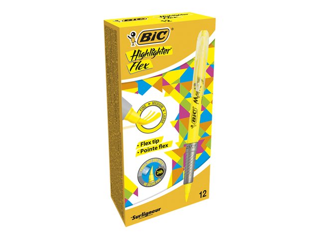 Bic Marking Highlighter Flex Highlighter Yellow Pack Of 12