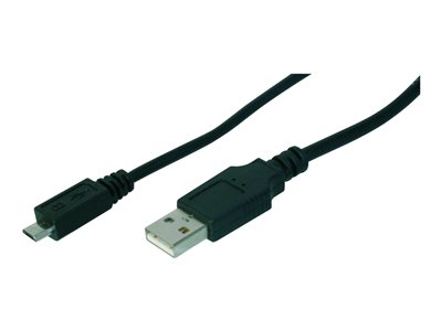 DIGITUS USB 2.0 Anschlusskabel Typ A -mikro B St/St 1.0m sw - AK-300127-010-S