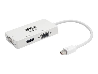 Tripp Lite Keyspan Mini DisplayPort to VGA/DVI/HDMI All-in-One Converter Adapter, Thunderbolt 1/2, 1080p, White mDP to VGA DVI HDMI