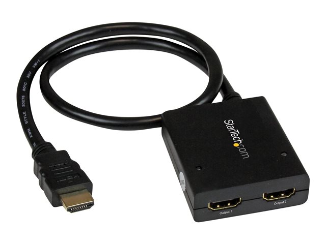 Image of StarTech.com HDMI Cable Splitter - 2 Port - 4K 30Hz - Powered - HDMI Audio / Video Splitter - 1 in 2 Out - HDMI 1.4 - video/audio splitter - 2 ports