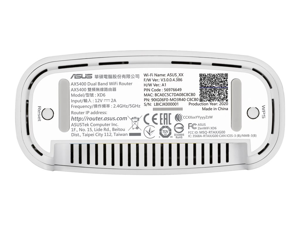 ASUS ZenWiFi AX XD6 1 Pack White
