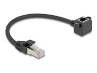 DeLOCK CAT 6 Foldet uskærmet snoet par (F/UTP) 25cm Forlængerkabel til netværk Sort