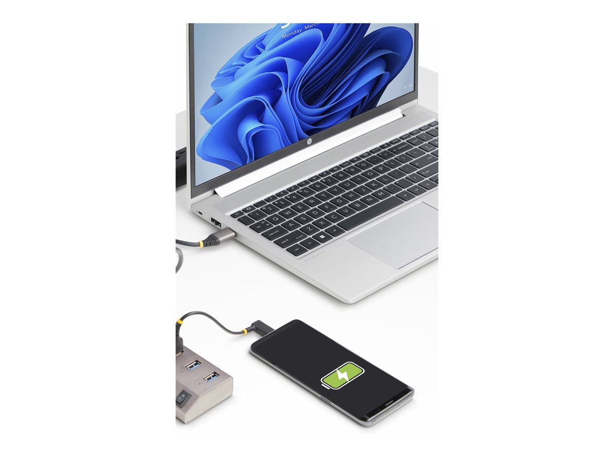 StarTech.com 7-Port Self-Powered USB-C Hub with Individual On/Off Switches, USB 3.0 5Gbps Expansion Hub w/Power Supply, Desktop/Laptop USB-C to USB-A Hub, 7x BC 1.2 (1.5A), USB Type C Hub - USB-C/A Host Cables (5G7AIBS-USB-HUB-EU) - rozbočovač - 7 porty – foto 7