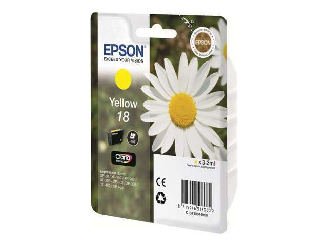 Image of Epson 18 - yellow - original - ink cartridge