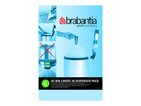 Brabantia Size G - Skraldespandsforing - løbesnor - høj-densitets polyethylen (HDPE) - hvid - pakke med 40