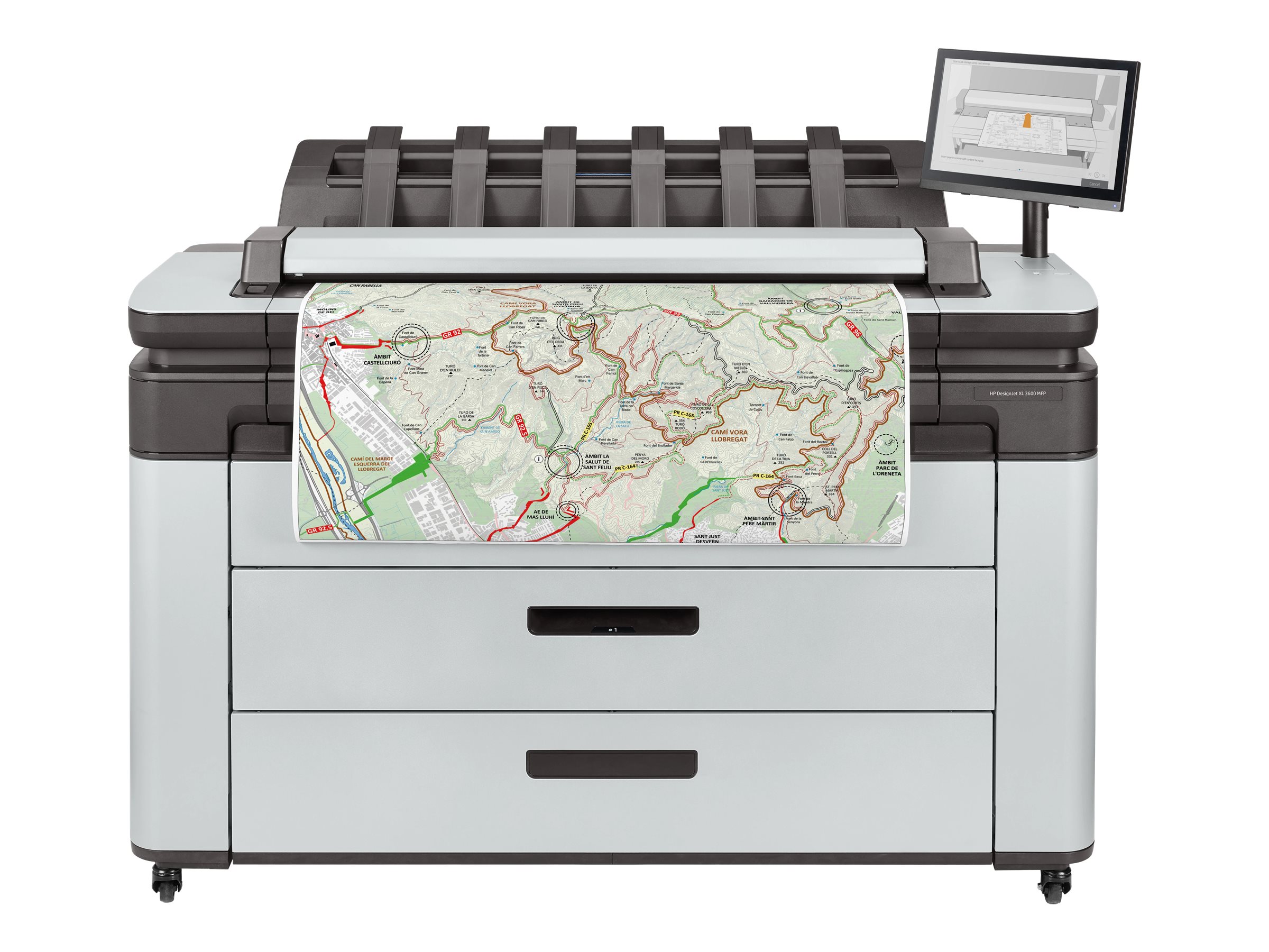 HP DesignJet XL 3600dr multifunction printer Product shot Left-angle 79900
