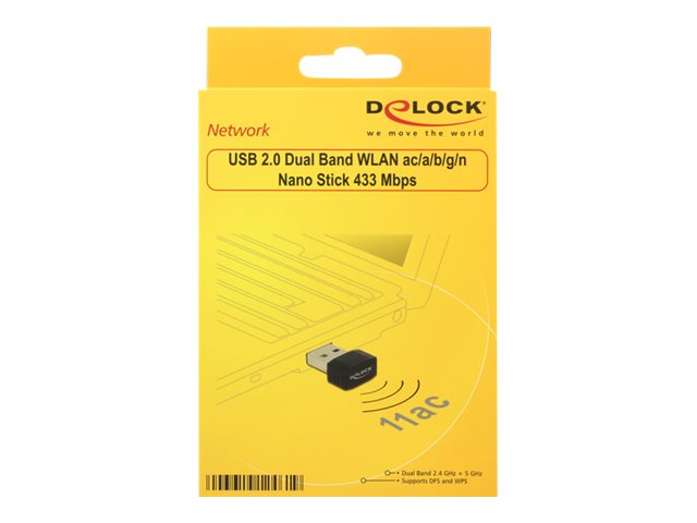 Delock USB 2.0 Dual Band WLAN ac/a/b/g/n Nano Stick - síťový adaptér - USB 2.0 – foto 2