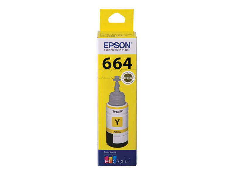 Epson EcoTank T664 yellow original ink Package view Front 79525