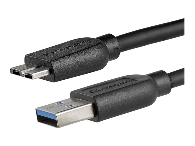 Image of StarTech.com 2m 6ft Slim USB 3.0 A to Micro B Cable M/M - Mobile Charge Sync USB 3.0 Micro B Cable for Smartphones and Tablets (USB3AUB2MS) - USB cable - Micro-USB Type B to USB Type A - 2 m
