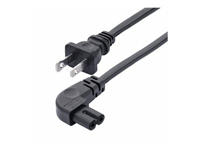 StarTech 3ft (1m) Laptop Power Cord, NEMA 1-15P to Right Angle C7, 7A 125V, 18AWG, Laptop Charger Cable, Replacement Power Brick Cord, AC Power Cable