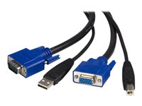 StarTech.com 2-in-1 Universal USB KVM Cable - Video / USB cable - HD-15 (VGA), USB Type B (M) to USB, HD-15 (VGA) - 15 ft - S