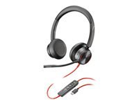 Poly Blackwire 8225 - Blackwire 8200 series - headset - on-ear - wired - active noise canceling - USB-C - black - Zoom Certified