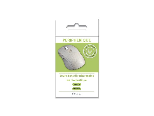 Souris sans fil rechargeable - bioplastique - 2.4 GHz - beige terrazzo