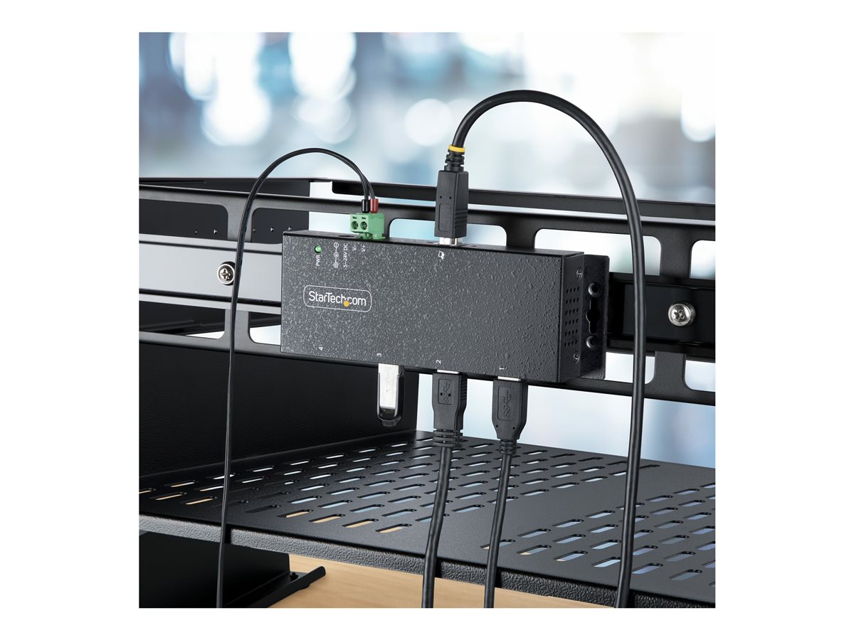 StarTech.com 4-Port Industrial USB 3.0 5Gbps Hub, Rugged USB Hub w/15kV Air/8kV Contact ESD and Surge Protection, DIN/Wall/Desk Mountable USB-A Hub, USB Expansion Hub with Locking Ports - Metal Construction (5G4AINDNP-USB-A-HUB) - rozbočovač - průmyslový - 4 porty – foto 10