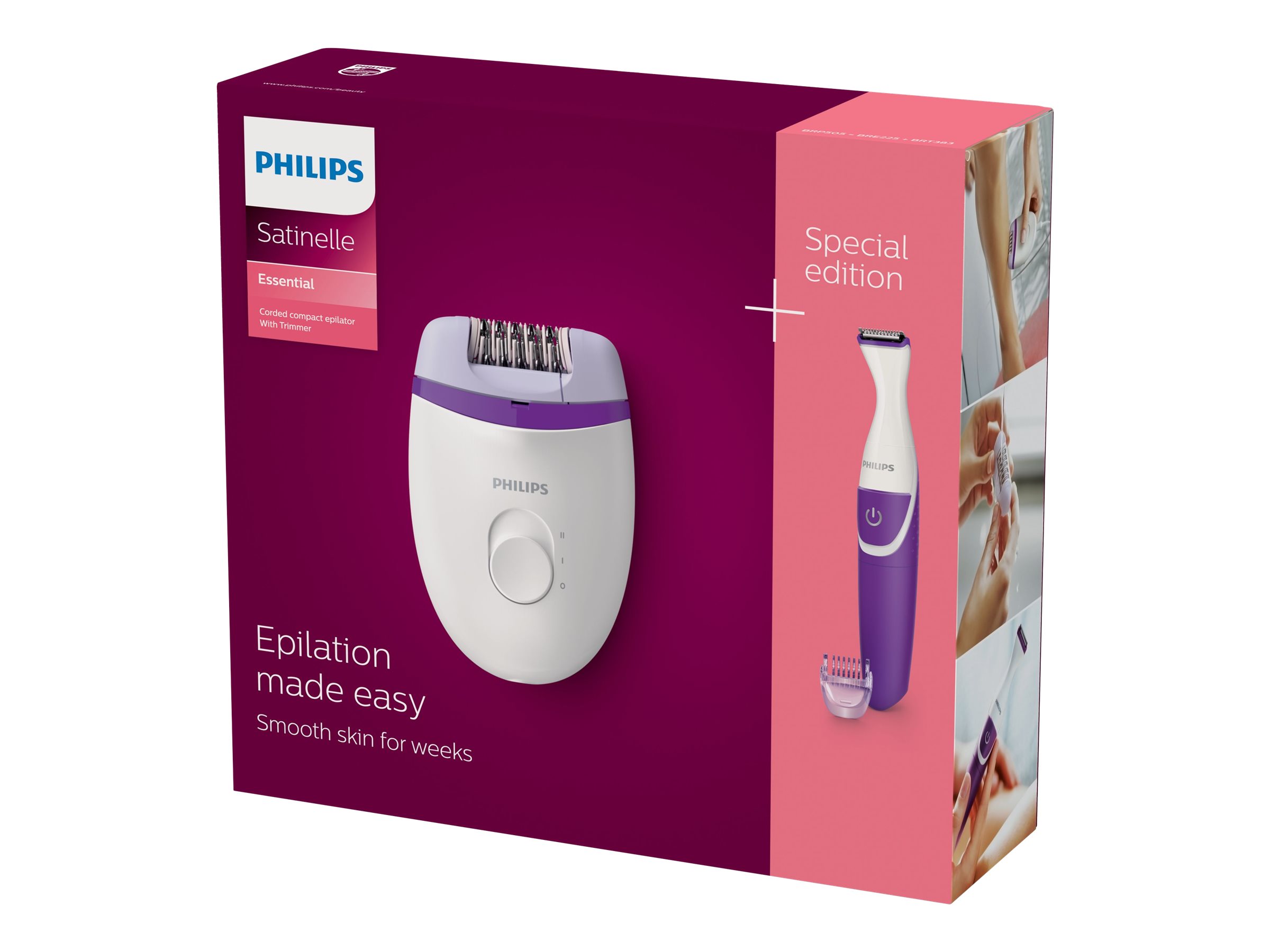 Philips Satinelle Essential Epilator with Bikini Trimmer - BRP505/00