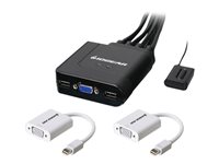 IOGEAR 2-Port VGA and Mini DisplayPort KVM Kit Cables Included KVM / audio switch 