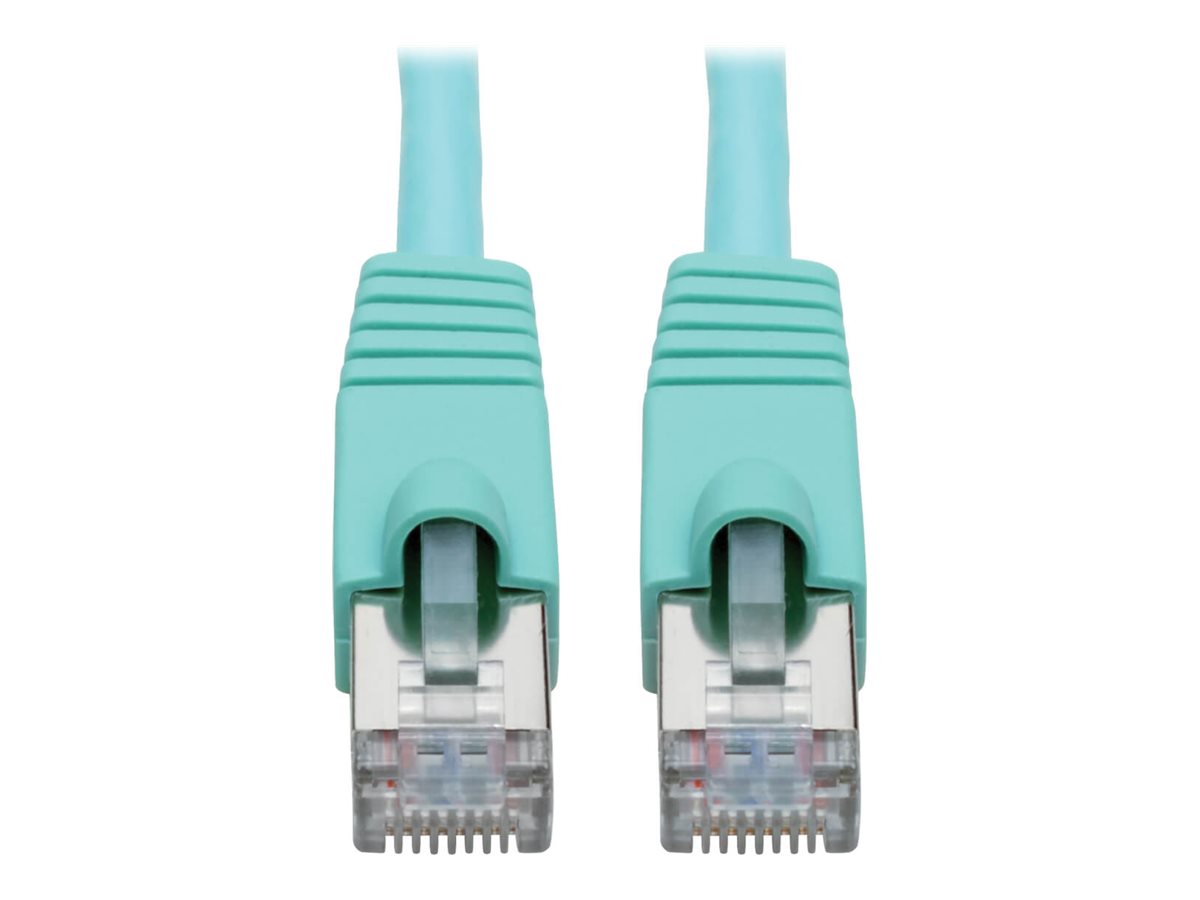Tripp Lite Cat6a 10G-Certified Snagless Shielded STP Ethernet Cable (RJ45 M/M), PoE, Aqua, 15 ft.