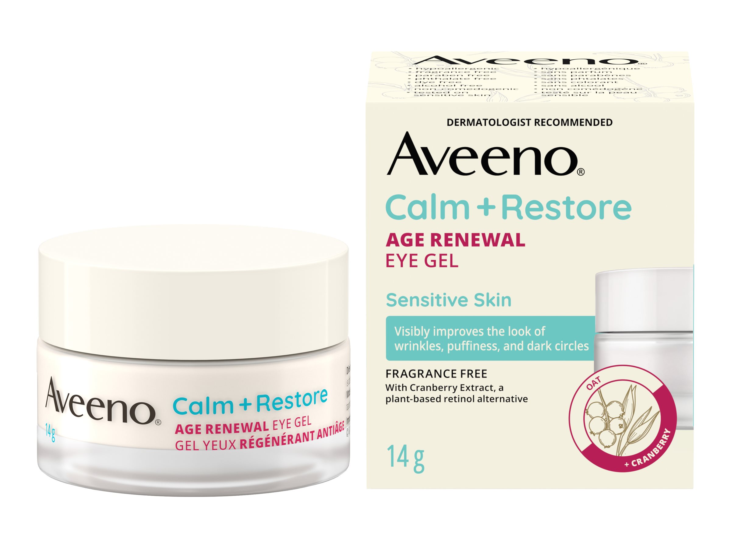 Aveeno Calm + Restore Age Renewal Eye Gel - 14g