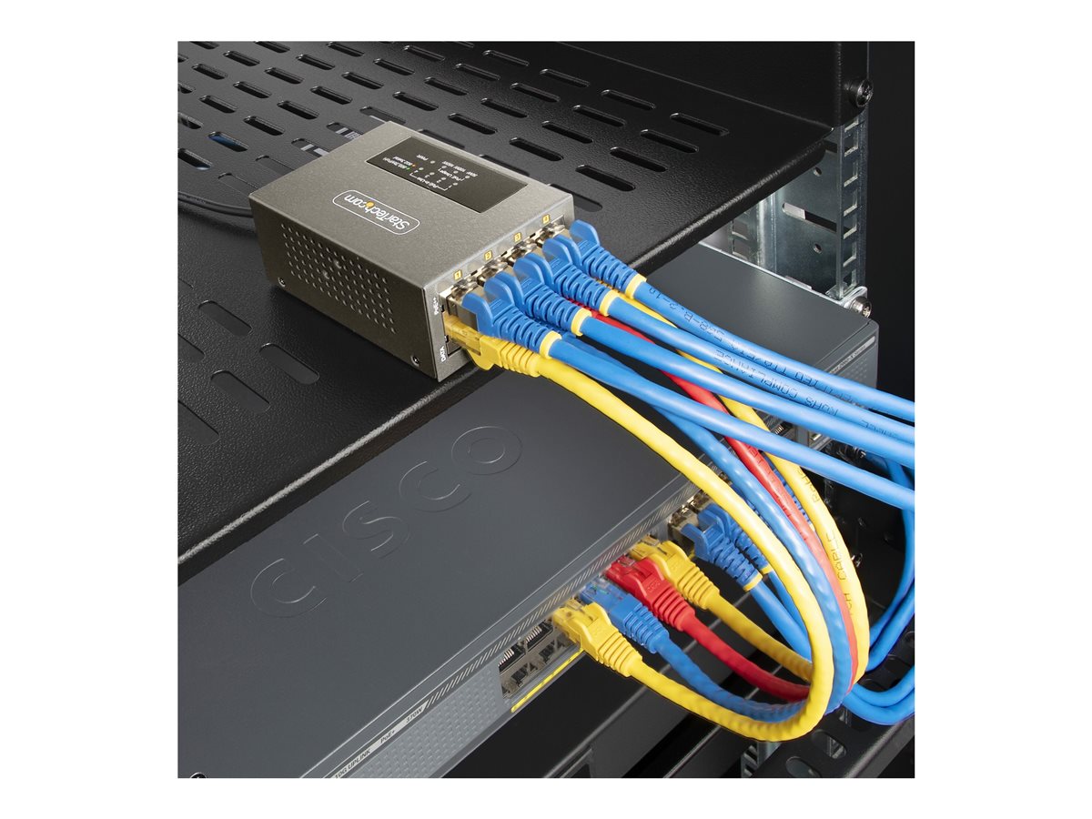 StarTech.com 4-Port Multi-Gigabit PoE++ Injector, 5/2.5G Ethernet (NBASE-T), PoE/PoE+/PoE++ (802.3af/802.3at/802.3bt), 160Watts Power Budget, Wall/DIN Rail Mountable - Unmanaged, For IP Cameras/Wireless APs/POSs (AS445C-POE-INJECTOR) - dávkovač energie - 160 Watt - kompatibilní s TAA – foto 10
