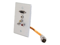 C2G RapidRun Single Gang Integrated HD15 + 3.5mm + RCA Audio/Video Wall Plate