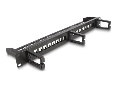 DELOCK 19 Keystone Patchpanel 16 Port mit 3 Bügeln 1 HE sch