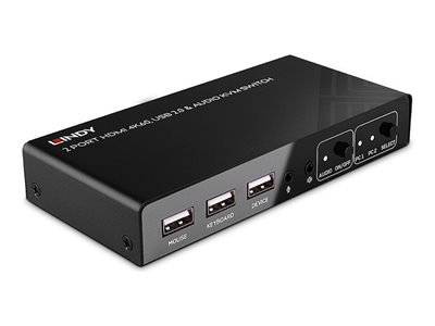 KVM / audio / USB switch - HDMI 4K60, USB 2.0 - 2 