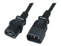 M-CAB Strøm IEC 60320 C14 Strøm IEC 60320 C13 Sort 3m Forlængerkabel til strøm