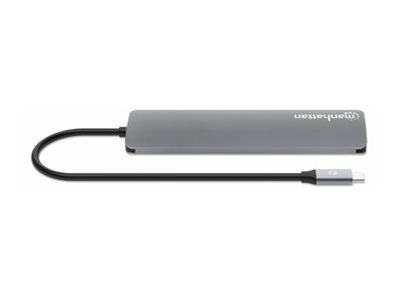 MANHATTAN USB-C PD auf HDMI 7-in-1 4K Dockingstation grau MANHATTAN USB-C PD auf HDMI 7-in-1 4K Dockingstation grau