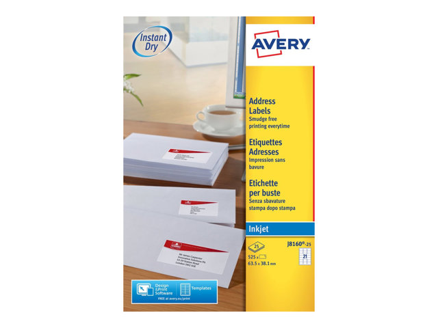 Avery Address Labels 525 Labels 635 X 381 Mm