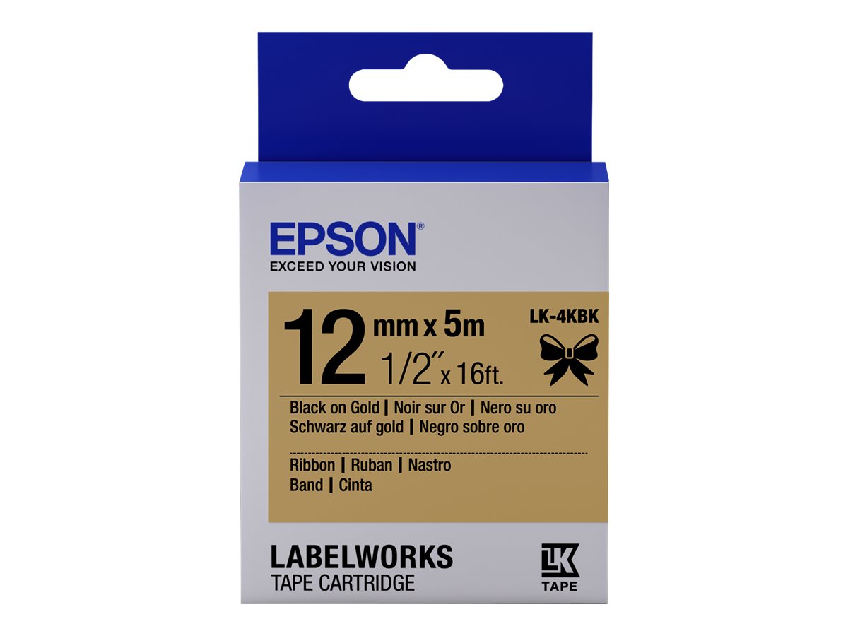 EPSON Ruban LK-4KBK - Satin - Noir / Or