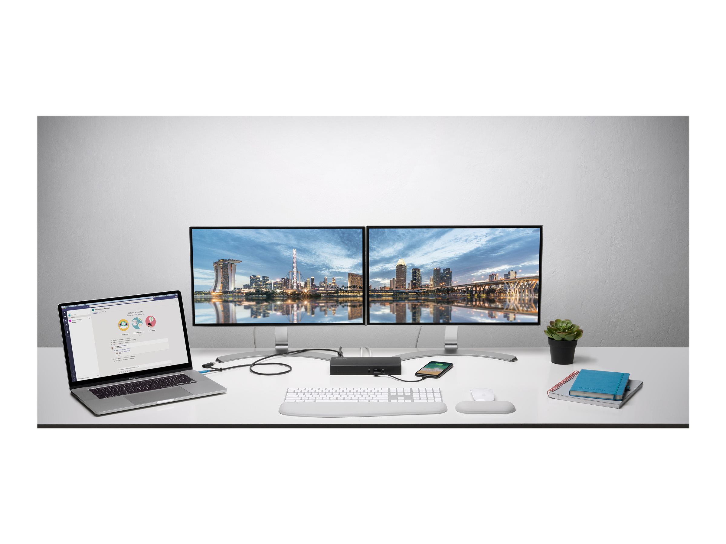 Kensington SD4780P USB-C & USB 3.0 10Gbps Dual 4K Hybrid Docking Station w/ 100W PD DP++ & HDMI Usage / lifestyle Front 72786