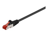 MicroConnect CAT 6 Kabel med afskærmning med folie og kobberfletning (SFTP 15cm Netværkskabel Sort