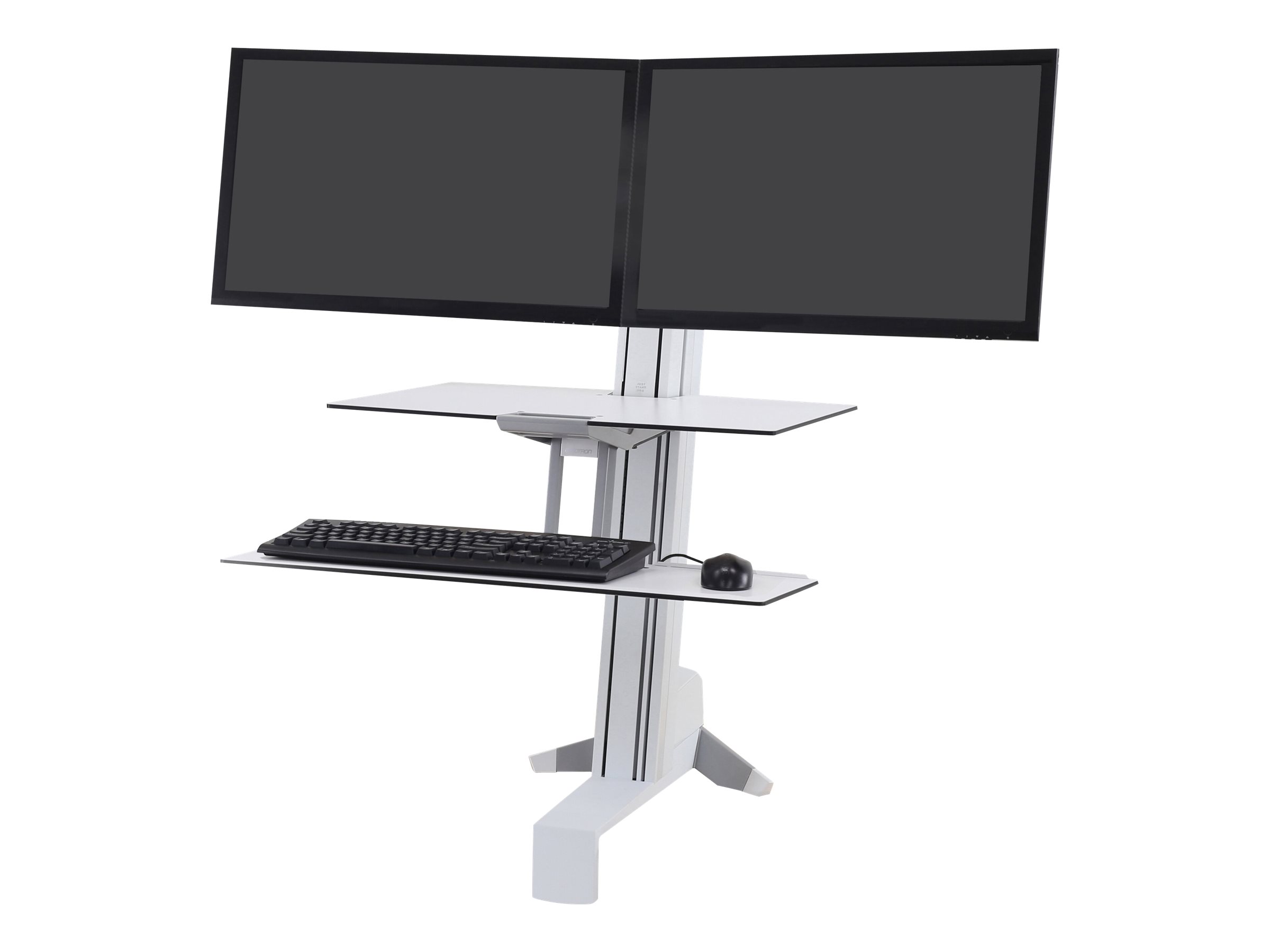 Ergotron WorkFit-S Dual Workstation standing desk converter rectangular Usage / lifestyle Left-angle 72755