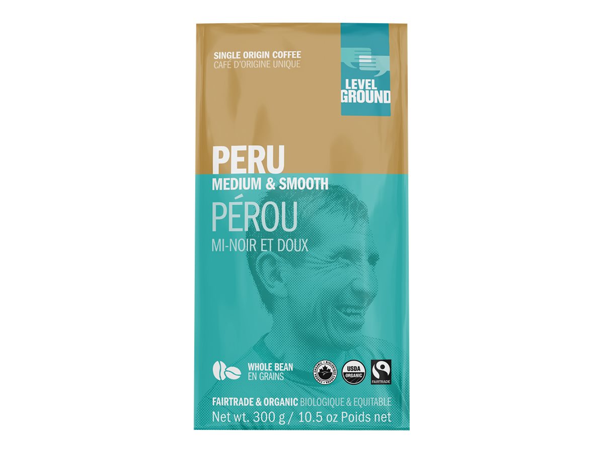 Level Ground Peru Whole Bean Coffee - Medium Roast - 300g