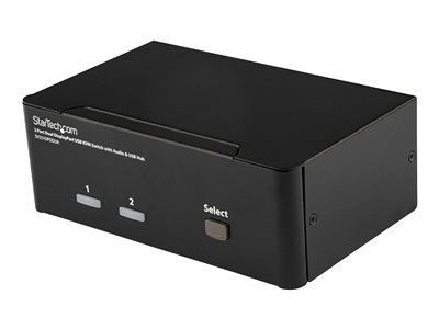 StarTech.com Dual Monitor DisplayPort KVM Switch - 2 Port - USB 2.0 Hub - Audio and Microphone - DP KVM Switch (SV231DP…