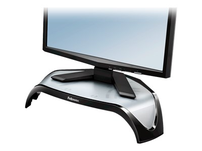 Fellowes Smart Suites Corner Monitor Riser - Stand - for Monitor - acrylonitrile butadiene styrene (ABS) - black - screen size: 21"