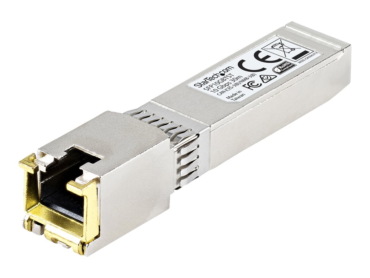 StarTech.com MSA Uncoded Compatible SFP+ Module, 10GBASE-T, SFP to RJ45 (Copper) for Cat6 and Cat5e, 10GE Gigabit Ethernet SFP+, RJ-45 (Copper) 30m, 10Gbps Transceiver SFP+ Copper Module - Lifetime Warranty (SFP10GBTST) - modul SFP+ vysílače - 10GbE - kompatibilní s TAA – foto 2